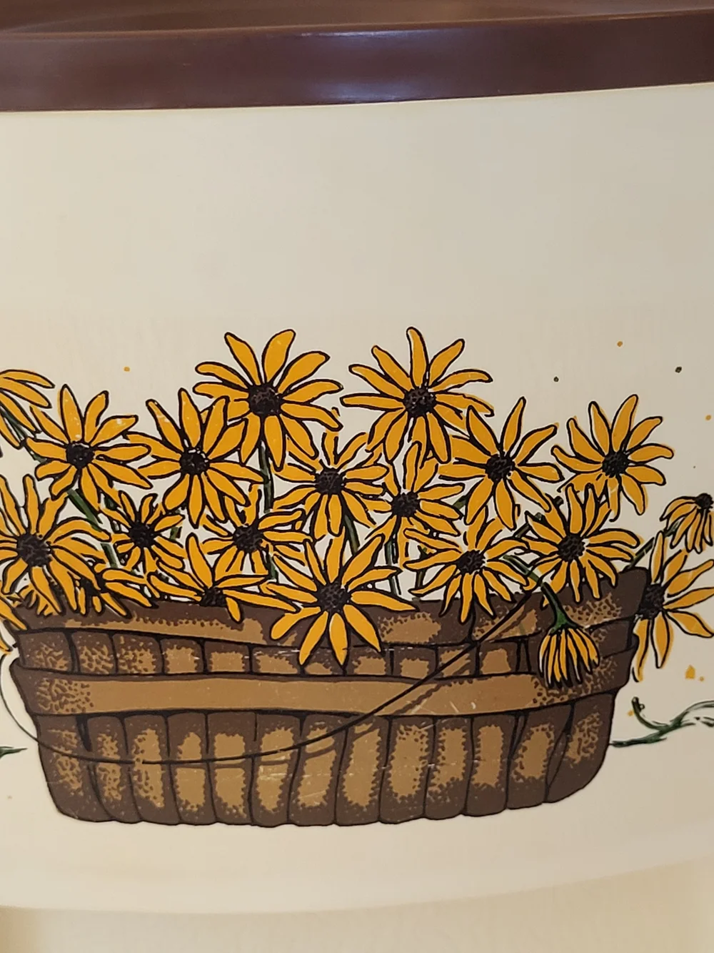 Rare 1970s Sterlite #1591 Yellow Daisy Wedge Lazy Susan Canister Set